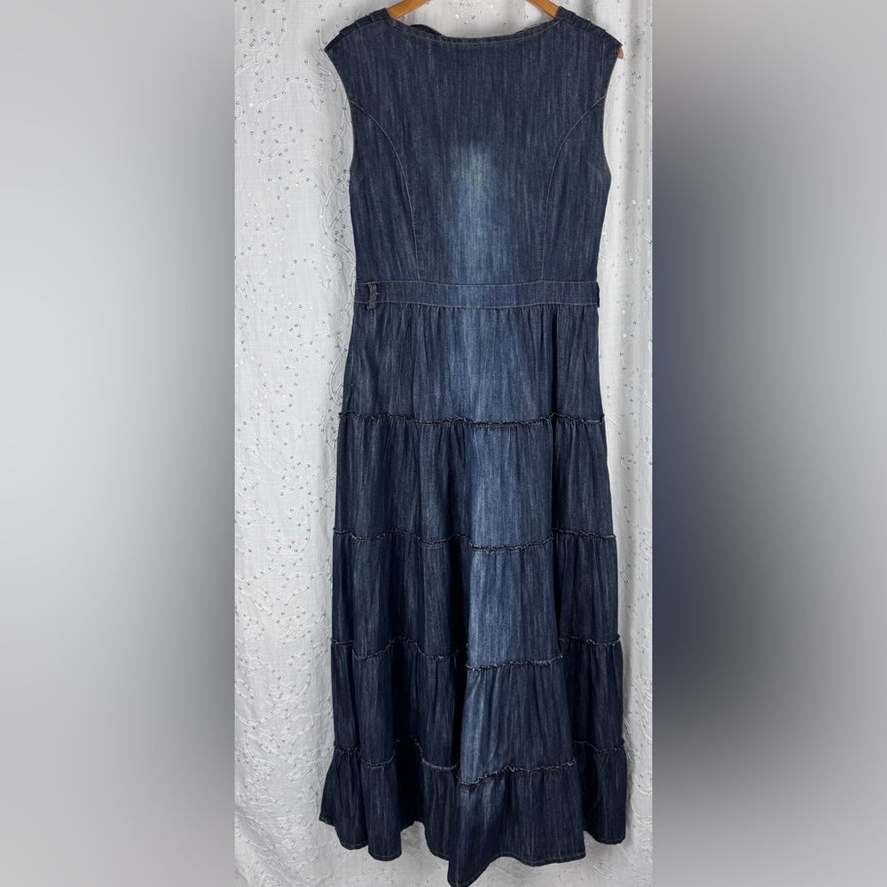 Late 90s Boho Denim Maxi Dress – TIMIN – Made in Turkey – Size 5 (Small) - Picture 5 of 6